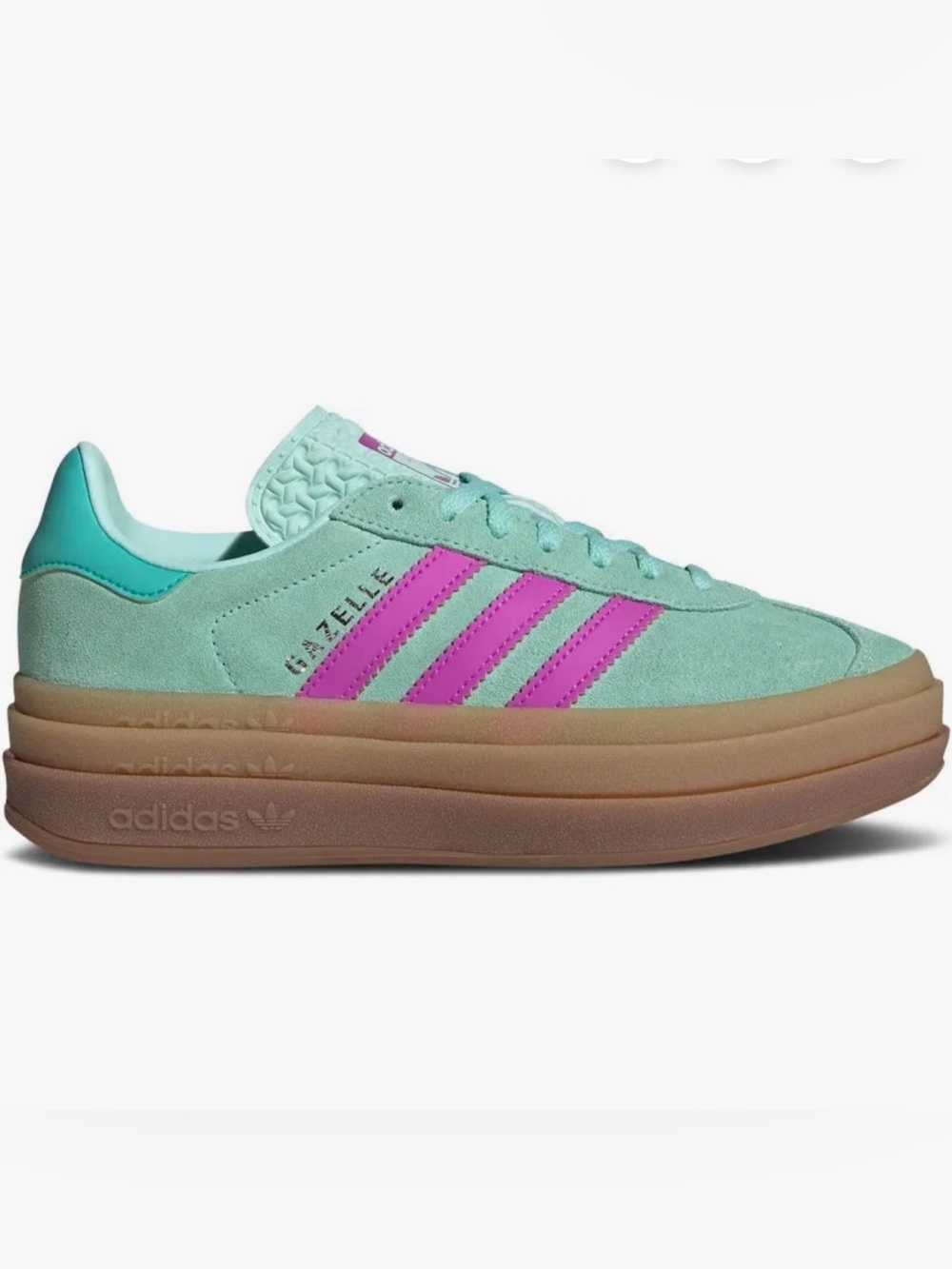 🎉Sale🎉NWT Adidas Gazelle Bold J Platforms in Clear Mint Flash Pink, W7.5 or Y6